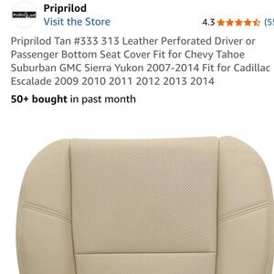 Priprilod Tan Leather Perforated Driver Seat Cover/replacement